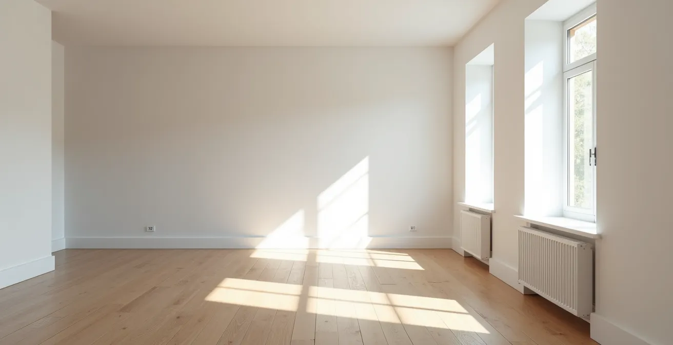 Vue aérienne d'un appartement montrant les espaces inutilisés en surbrillance